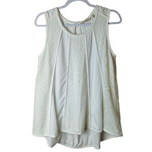 Soft Surroundings Sleeveless Ivory Lacey Top S